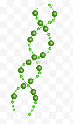 dna插画图片_绿色DNA分子结构插画