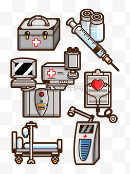 卡通医疗设备图片_矢量AI卡通医疗设备素材