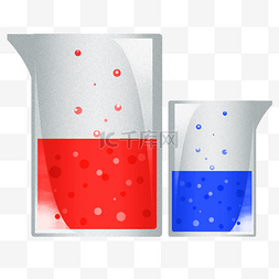 红色蓝色医疗药水插画