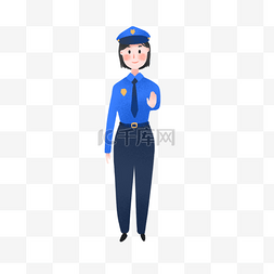可爱卡通职业女性图片_可爱童趣职业女性之警察