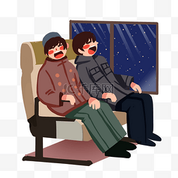 春运火车图片图片_2019春运回家的两个男孩