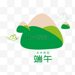 划龙舟粽子图片_端午节粽子小清新绿色设计
