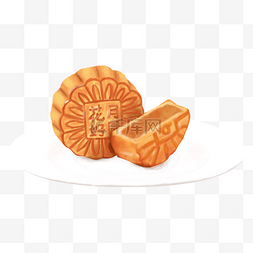 手绘中秋食物图片_中秋节手绘团圆月饼