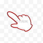 红色线条手指PNG