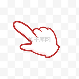 摩擦动作图片_红色线条手指PNG