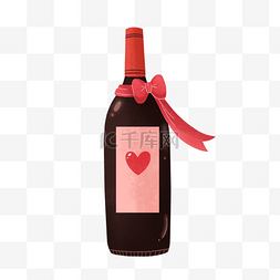红色红酒瓶图片_情人节红色的红酒
