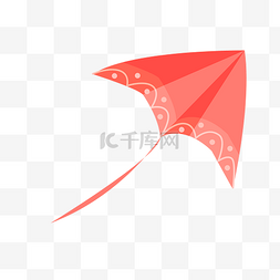 放飞的图片_红色三角形风筝插画