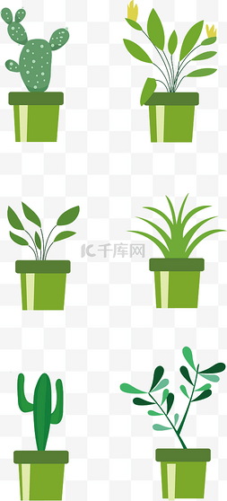 种植花盆图片_绿色盆栽矢量免抠图