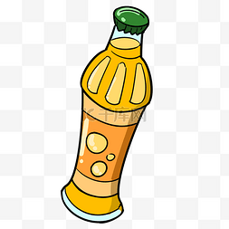 饮料瓶插画图片_一瓶黄色汽水插画