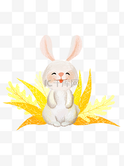 手绘可爱小兔子元素