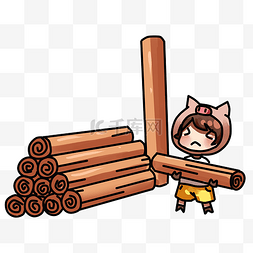 木头屋卡通图片_童话世界三只小猪木头小猪