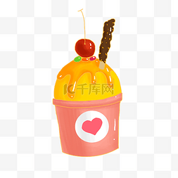 冰淇淋爱心图片_樱桃芒果巧克力冰淇淋