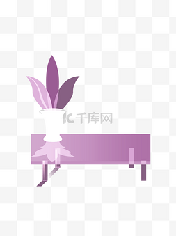 紫色摆件图片_紫色桌子上的花瓶psd设计