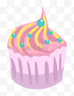 切块椰蓉蛋糕图片_甜蜜粉红色的杯子蛋糕
