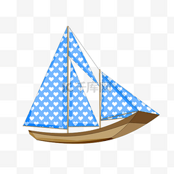 蓝色的帆布图片_蓝色的帆布帆船插画
