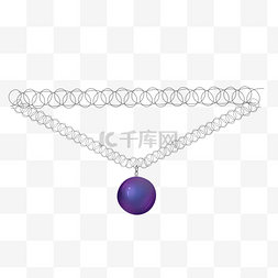 紫色的圆形宝石项链