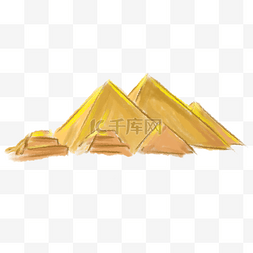 黄色的金字塔建筑插画