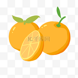 赣南脐橙图片_黄色切开的橙子插画