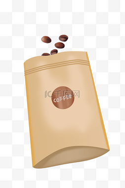 手绘咖啡豆袋子