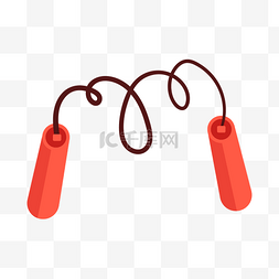 红色绳子绳子图片_卡通红色跳绳插画