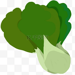浅绿色水彩图片_扁平风格绿色青菜