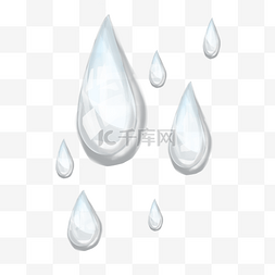卡通雨水图片_透亮的水滴装饰插画