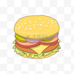 西式面包手绘图片_手绘西式快餐汉堡包