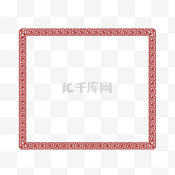 格子文艺图片_春节新年中国风红色矢量边框元素
