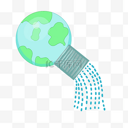 环保节能插画图片_绿色地球灯泡装饰