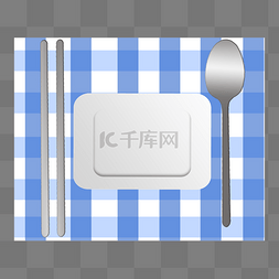 木头筷子图片_手绘白色餐具