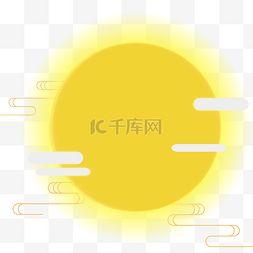 免抠月亮图图片_水彩黄色月亮几何图免抠图