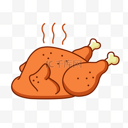 画餐饮美食烧鸡烤鸡感恩感恩节烤鸡火鸡美味烧鸡烤鸡卡通手绘搞笑鸡