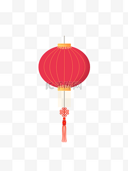 红色喜庆贺新年中国结灯笼