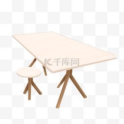 粉色的桌子和凳子插画