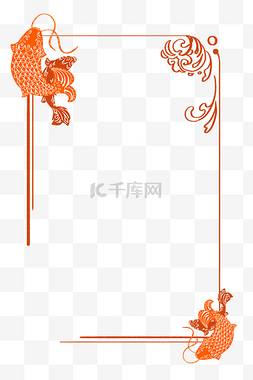 剪纸花边红色图片_春节过年边框装饰海报网页