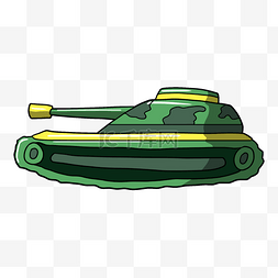 卡通绿色坦克图片_手绘卡通绿色坦克
