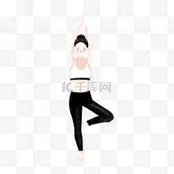 健身拉伸图片_运动健身拉伸瑜伽锻炼扁平风手绘
