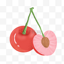 新鲜水果樱桃插画
