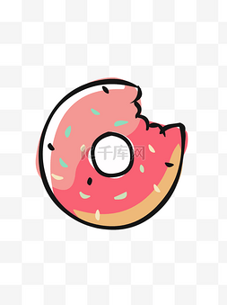 甜甜圈手绘图片_食物元素手绘可爱卡通美食甜甜圈