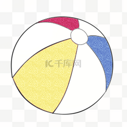 卡通沙滩简约图片_夏日简约纯彩色沙滩球