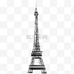 卡通宏伟建筑图片_黑色的埃菲尔铁塔