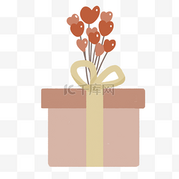 小礼物盒图片_情人节爱心气球礼物盒