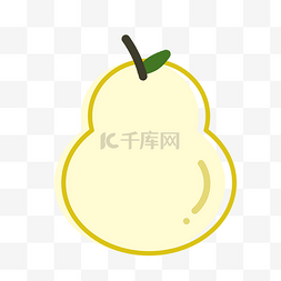 梨绿叶图片_矢量图浅黄色的大梨