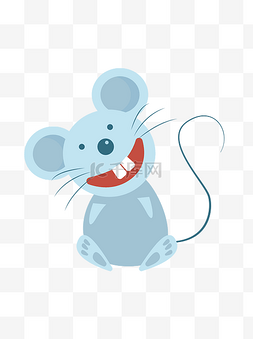 穿棉袄的老鼠图片_简约扁平卡通可爱动物老鼠矢量元
