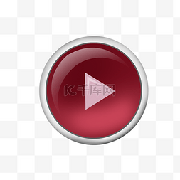 红色现代简约播放器按钮设计