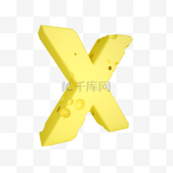 食物淘宝电商图片_C4D创意奶酪字母X装饰