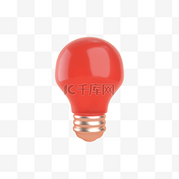 环保绿色灯泡图片_C4D金底红灯质感立体灯泡