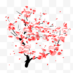 中国风手绘梅花花枝