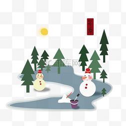 圣诞树下载图片_冬季系列冬雪场景png免费下载
