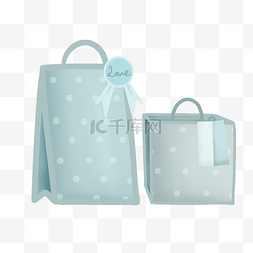 蓝色购物袋包装盒纸袋